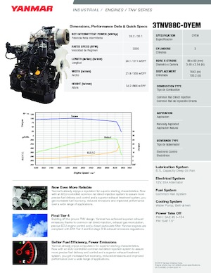 Motorok Yanmar 3TNV88C-DYEM