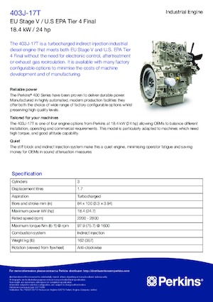 Motorok Perkins 403J-E17T