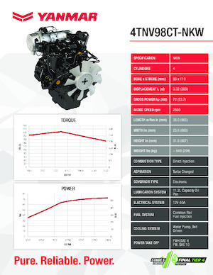Motorok Yanmar 4TNV98CT-NKW