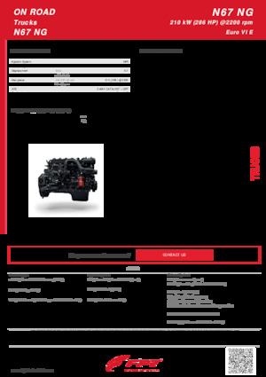 Motorok FPT Industrial N67 NG (210 kW)