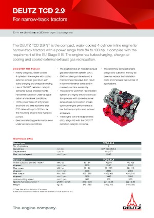 Motorok Deutz TCD 2.9 L4 HP