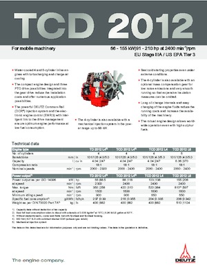 Motorok Deutz TCD 2012 L4