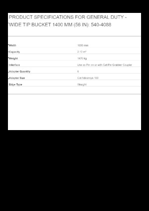 Korókanalak Caterpillar 1400 MM