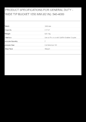 Korókanalak Caterpillar 1550 MM