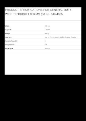 Korókanalak Caterpillar 950 MM