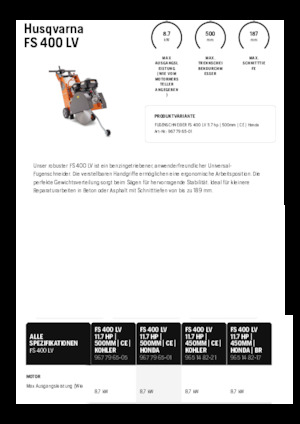 Burkolatvágók Husqvarna FS 400 LV