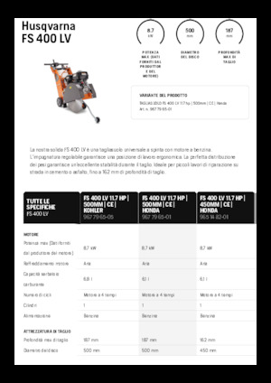 Burkolatvágók Husqvarna FS 400 LV
