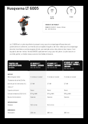 Benzines és dízel dönglők Husqvarna LT 6005