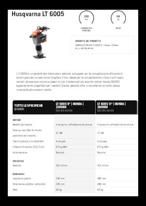 Benzines és dízel dönglők Husqvarna LT 6005