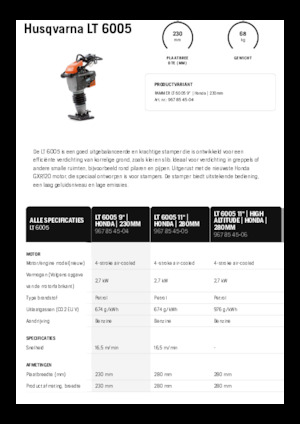 Benzines és dízel dönglők Husqvarna LT 6005