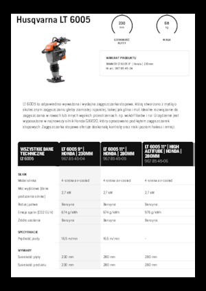 Benzines és dízel dönglők Husqvarna LT 6005