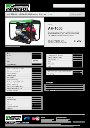Benzines generátorok INMESOL AH-1000-CA