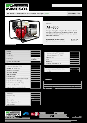 Benzines generátorok INMESOL AH-850-CA