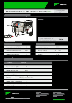 Benzines generátorok INMESOL AHS 500-M