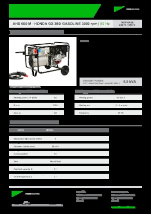 Benzines generátorok INMESOL AHS 650-M