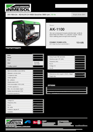 Benzines generátorok INMESOL AK-1100-CA