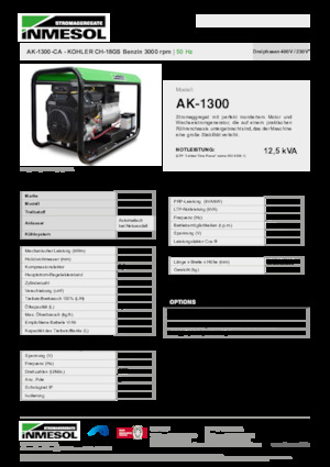 Benzines generátorok INMESOL AK-1300-CA
