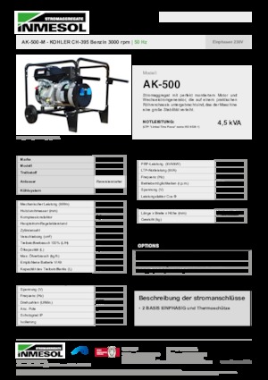 Benzines generátorok INMESOL AK-500-M