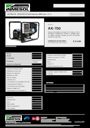 Benzines generátorok INMESOL AK-700-CA