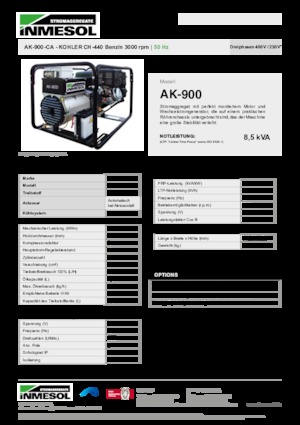 Benzines generátorok INMESOL AK-900-CA