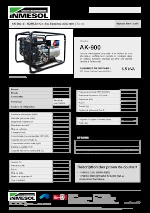Benzines generátorok INMESOL AK-900-E
