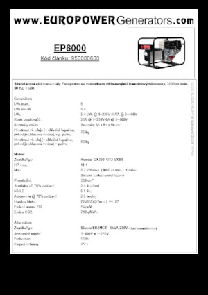 Benzines generátorok Europower EP6000 (S)