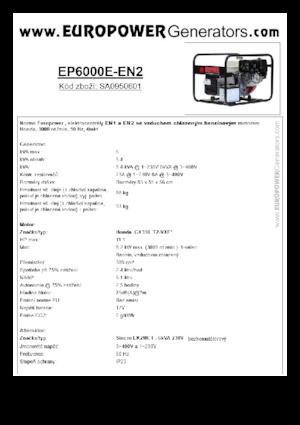 Benzines generátorok Europower EP6000E-EN2 (S)