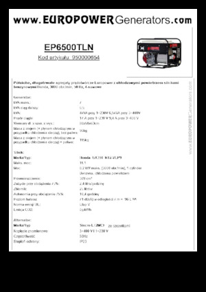 Benzines generátorok Europower EP6500TLN (S)