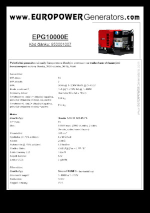 Benzines generátorok Europower EPG10000E (S)