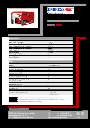Benzines generátorok Endress ESE 1006 DHG-GT ES ISO Duplex