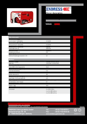Benzines generátorok Endress ESE 1306 DHG-GT ES ISO Duplex