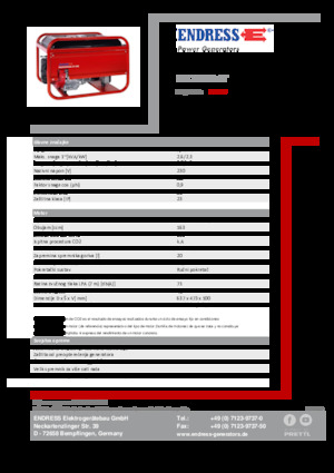 Benzines generátorok Endress ESE 206 HS-GT