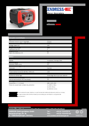 Benzines generátorok Endress ESE 3000i