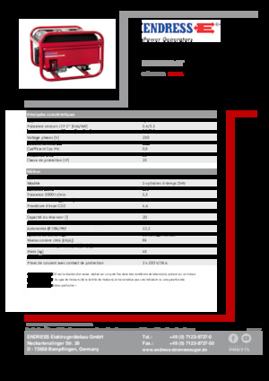 Benzines generátorok Endress ESE 306 HS-GT