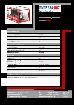 Benzines generátorok Endress ESE 404 SHS-AC / 30-180 A 