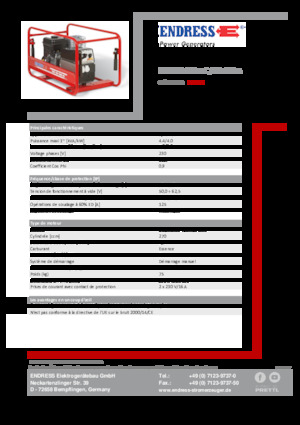 Benzines generátorok Endress ESE 404 SHS-AC / 30-180 A 