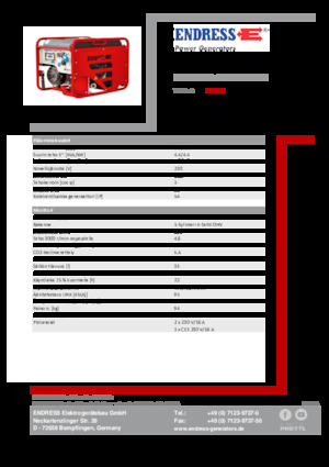 Benzines generátorok Endress ESE 406 HG-GT ISO Duplex