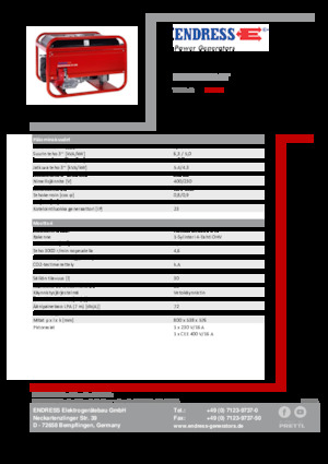 Benzines generátorok Endress ESE 506 DHS-GT