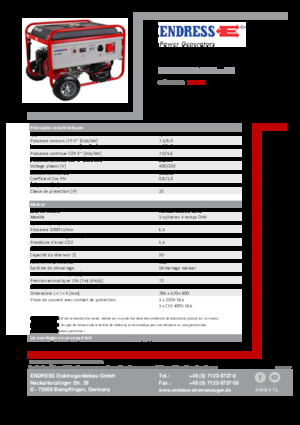 Benzines generátorok Endress ESE 606 DHS-GT