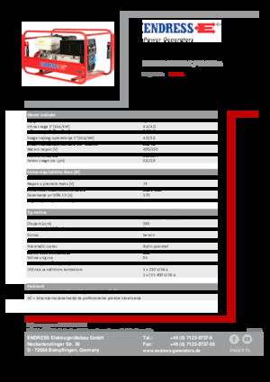 Benzines generátorok Endress ESE 804 SDHS-DC / 40-220 A