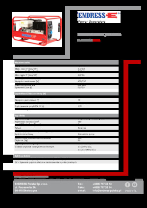 Benzines generátorok Endress ESE 804 SDHS-DC / 40-220 A