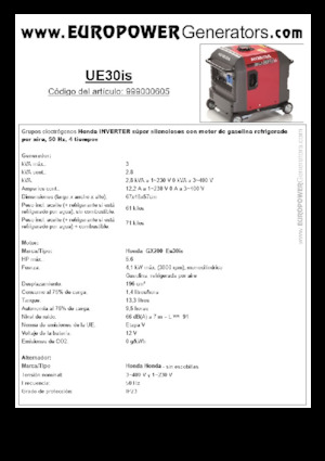 Benzines generátorok Europower EU30is