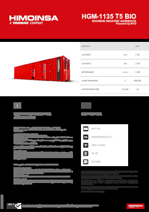 Benzines generátorok HIMOINSA HGM-1135 T5 BIO