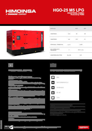 Benzines generátorok HIMOINSA HGO-25 M5 LPG