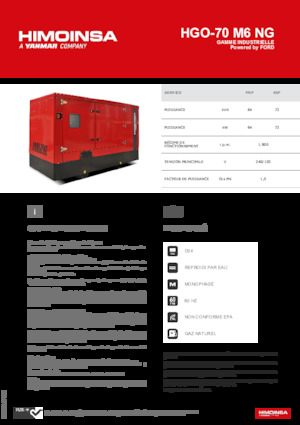 Benzines generátorok HIMOINSA HGO-70 M6 NG