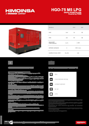 Benzines generátorok HIMOINSA HGO-75 M5 LPG