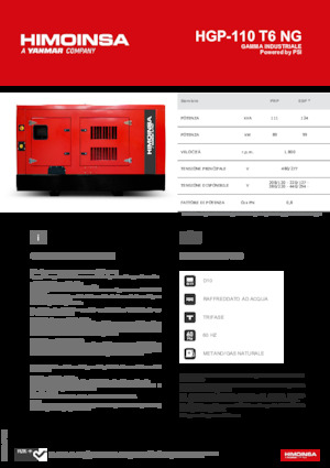 Benzines generátorok HIMOINSA HGP-110 T6 NG
