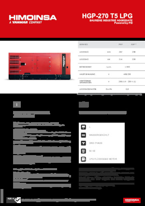 Benzines generátorok HIMOINSA HGP-270 T5 LPG