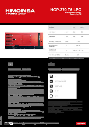 Benzines generátorok HIMOINSA HGP-270 T5 LPG