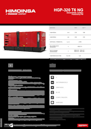Benzines generátorok HIMOINSA HGP-320 T6 NG